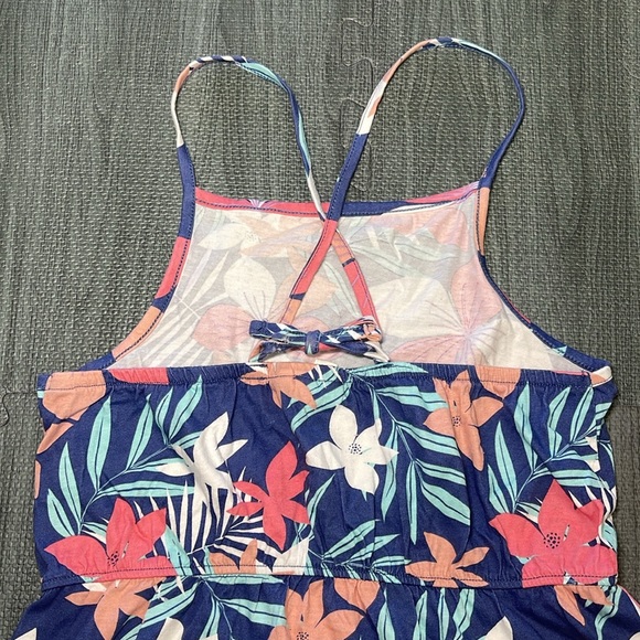 Roxy Girl Blue Strappy Dress with Pink & White Floral Print - Girls Size XL (14) - Picture 7 of 14
